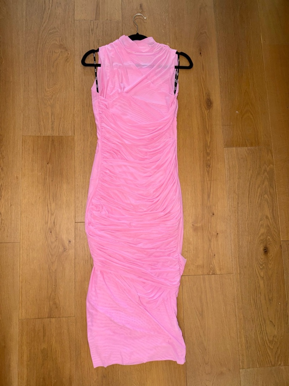 Ser.O.Ya Ruched Sleeveless Katrina Midi Dress in Bright Pink